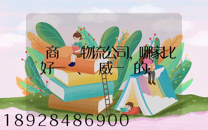 電商倉儲物流公司,哪家比較好一點、權威一點的