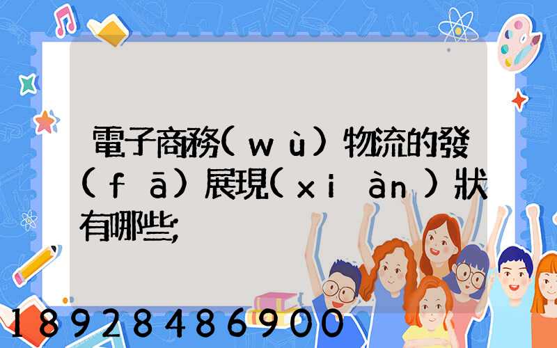 電子商務(wù)物流的發(fā)展現(xiàn)狀有哪些